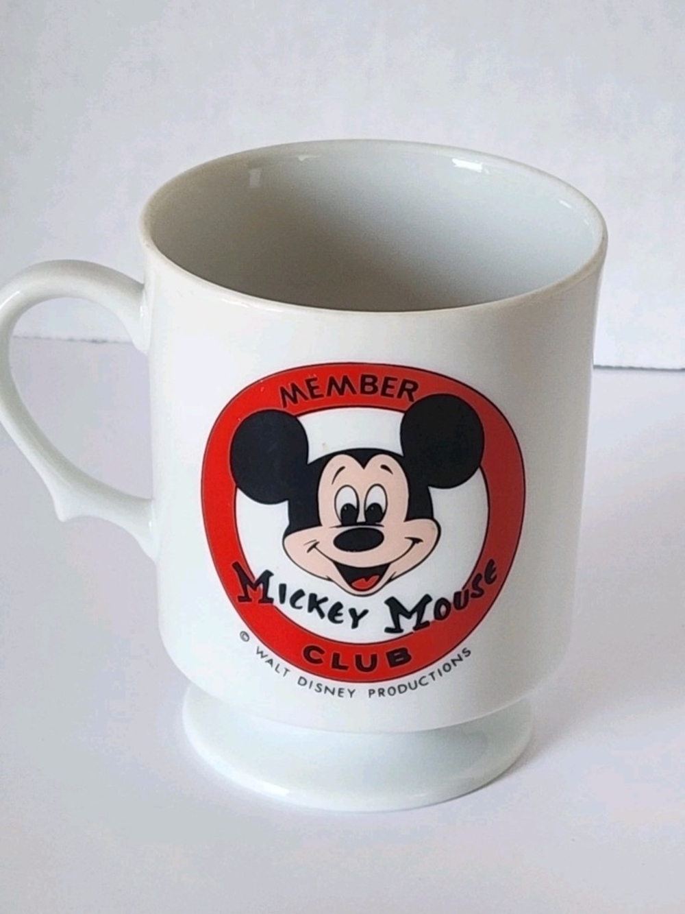 Vintage Mickey Mouse Club Member Pedestal Mug Walt Disney Productions Japan